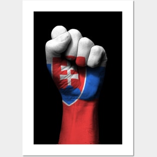 Flag of Slovakia on a Raised Clenched Fist Posters and Art